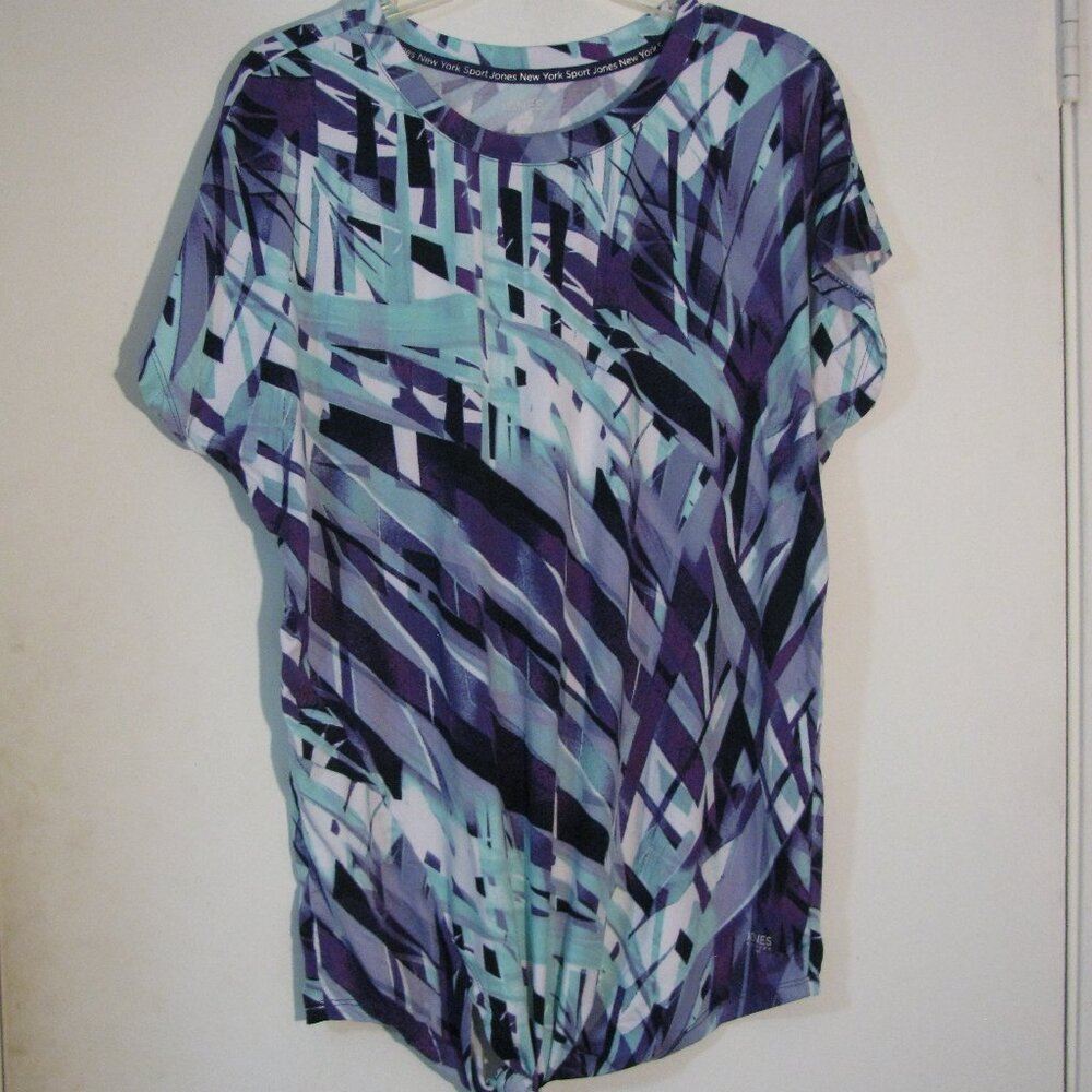 * Jones New York Sport Blouse Medium Velvety Purple Green